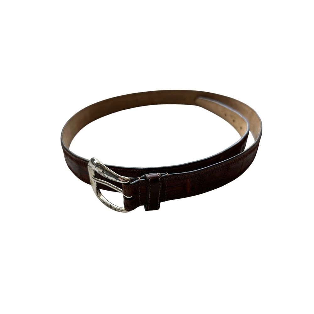 Bespoke Brown Genuine Crocodile Mens USA Made Belt Size 40 NWOT
